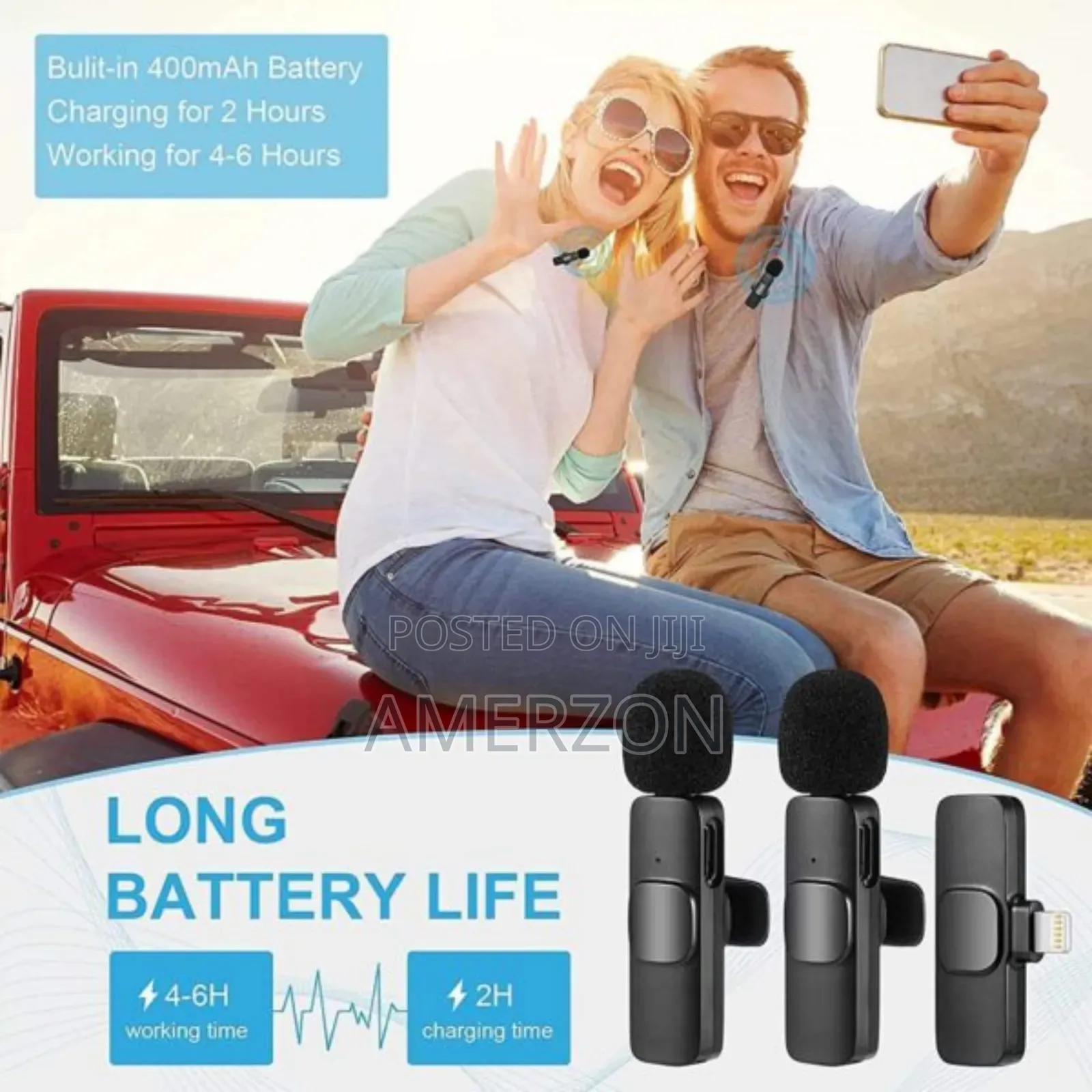 Dual Wireless Microphone System – Clip-on Lavalier | Noise Reduction