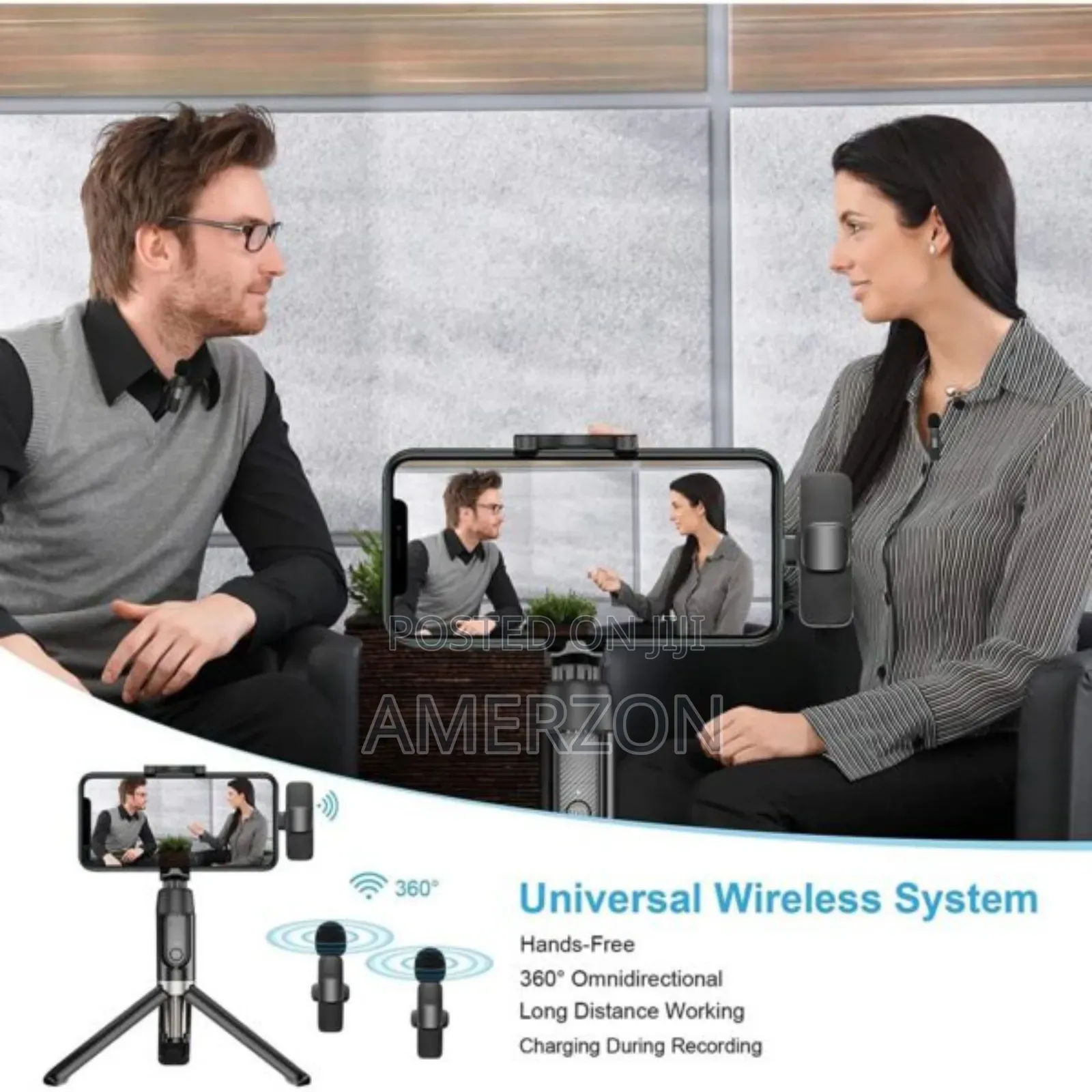 Dual Wireless Microphone System – Clip-on Lavalier | Noise Reduction