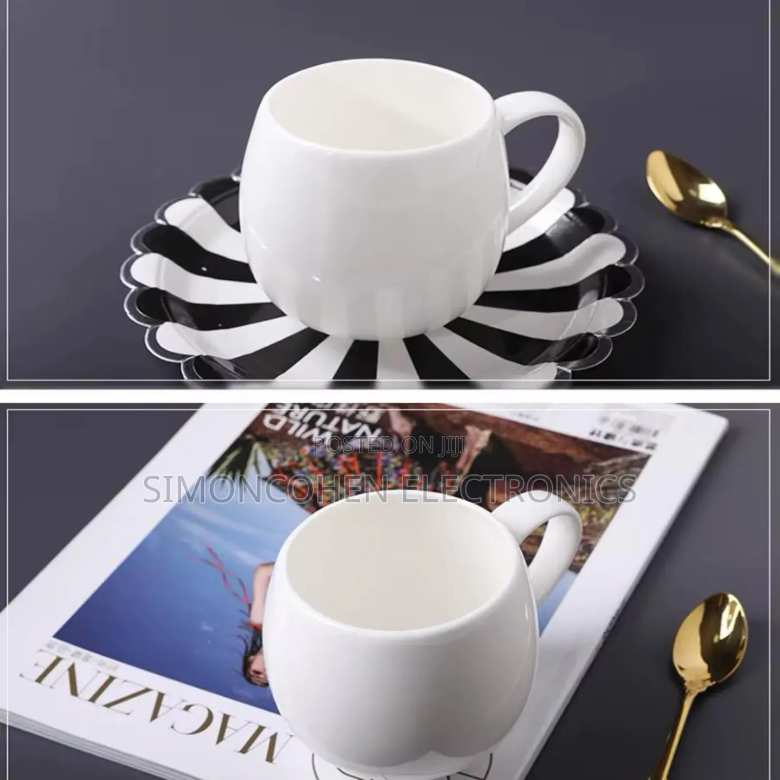 6pcs White Ceramic Pot Mugs
