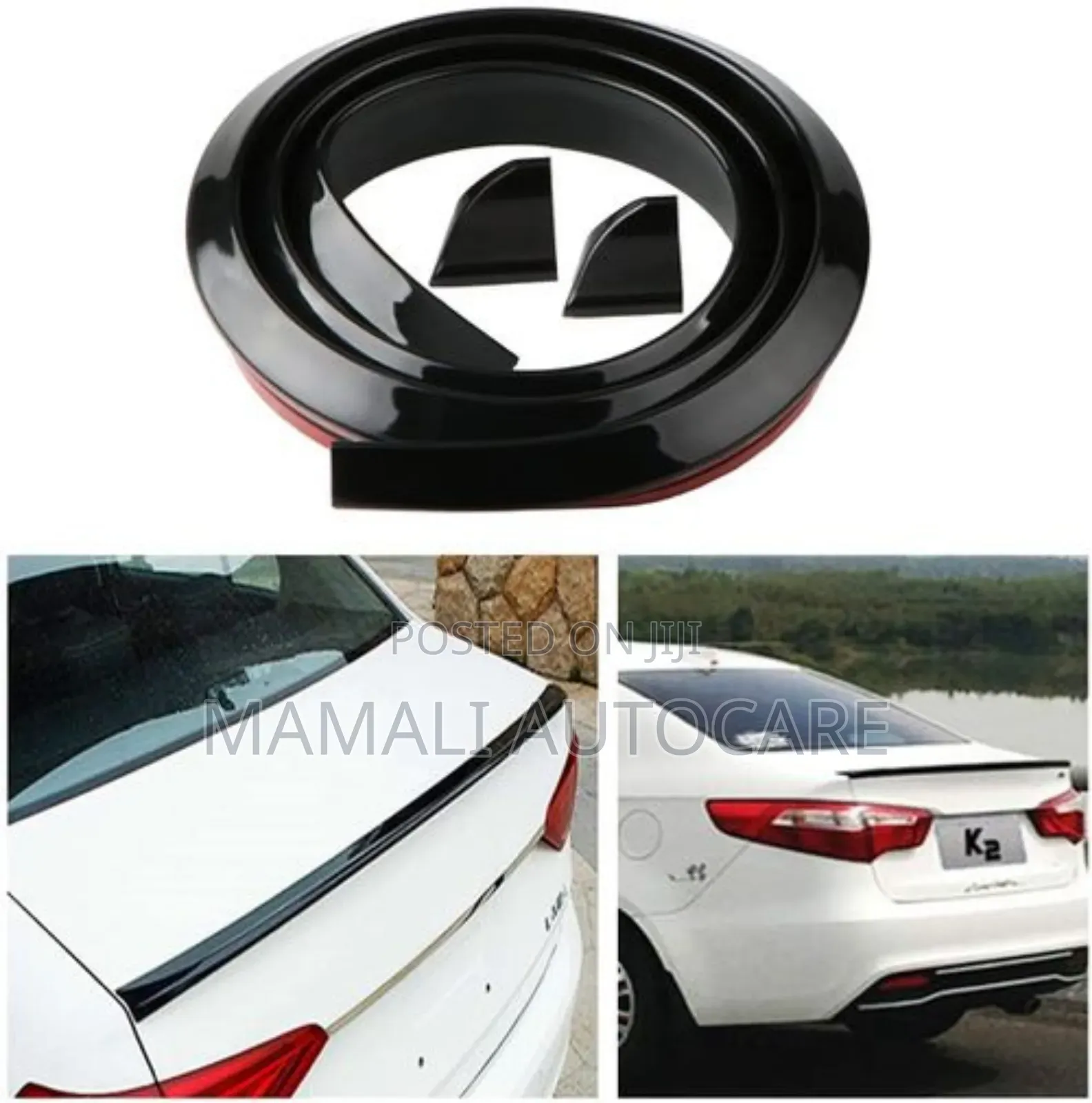 Black Rubber Car Spoiler Lip/ Universal Rear Bumper Spoiler
