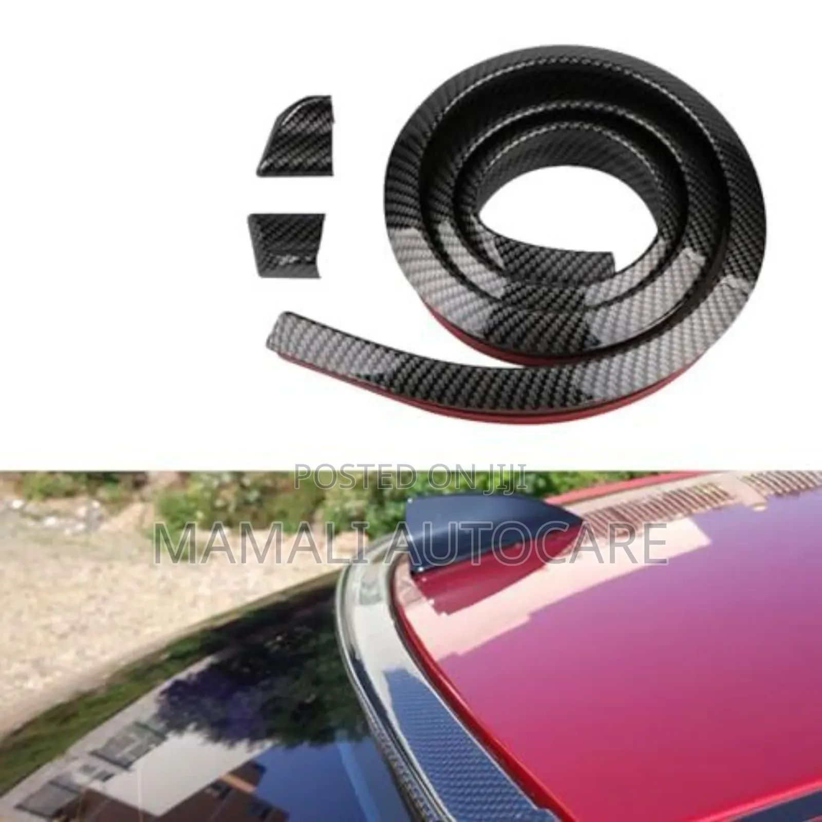 Carbon Fiber Finish Universal Rear Rubber Spoiler Lip