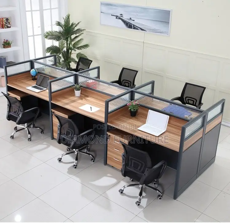Office Furniture; (Modern 6-Way) Modular Office Workstation Desk