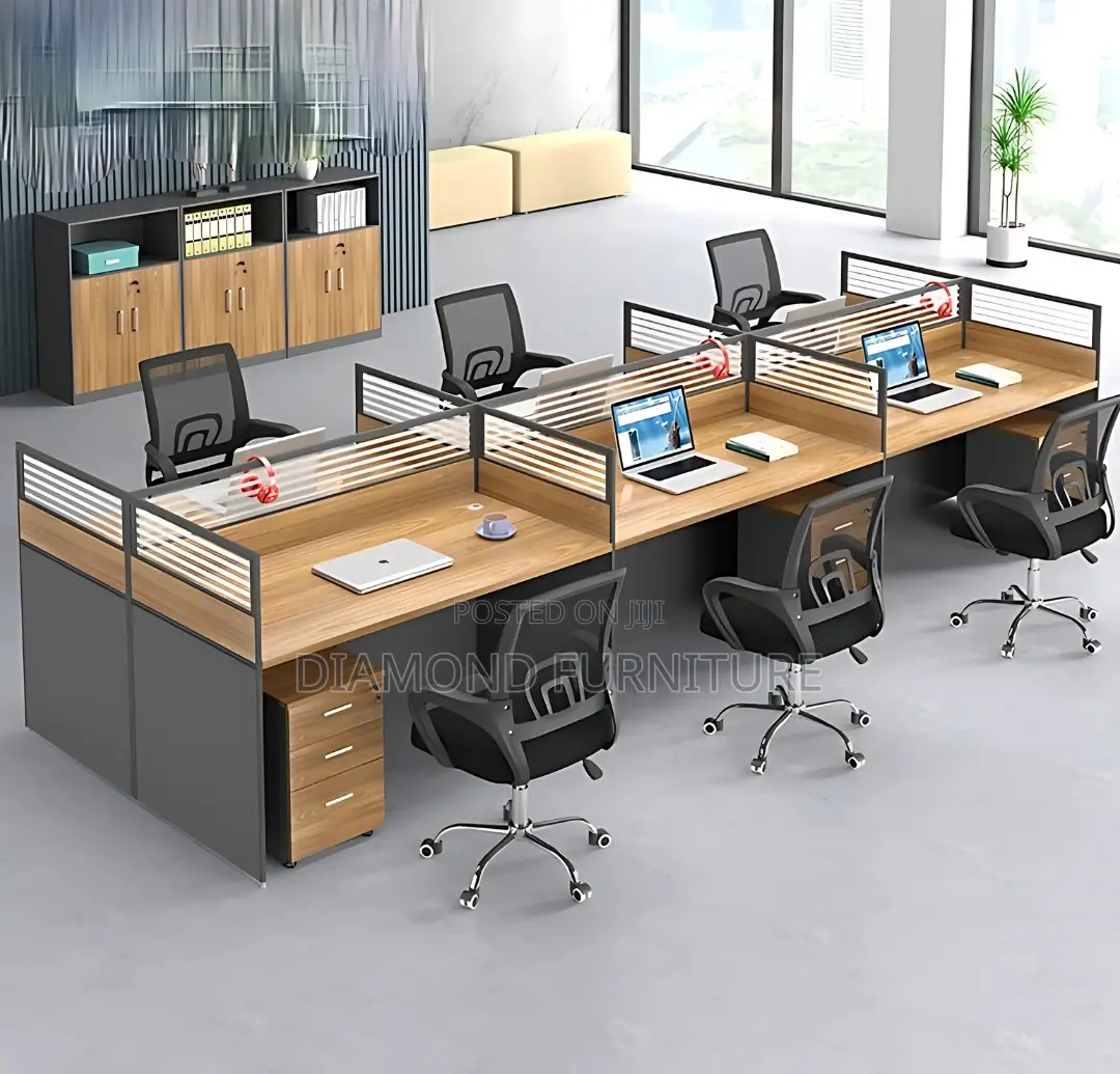 Office Furniture; (Modern 6-Way) Modular Office Workstation Desk