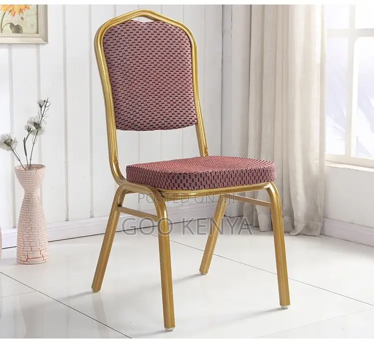 Event Chair; Dotted Fabric Metal Base Outdoor Event Chair