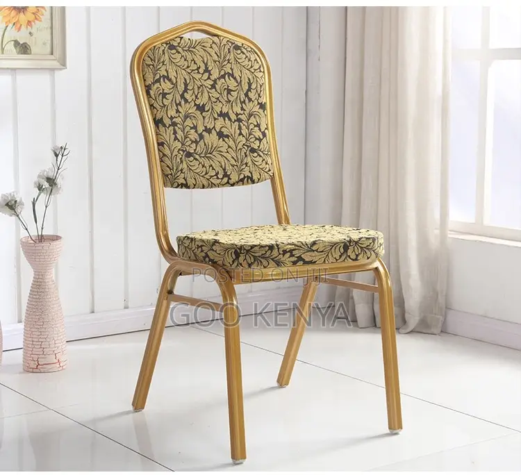 Event Chair; Dotted Fabric Metal Base Outdoor Event Chair