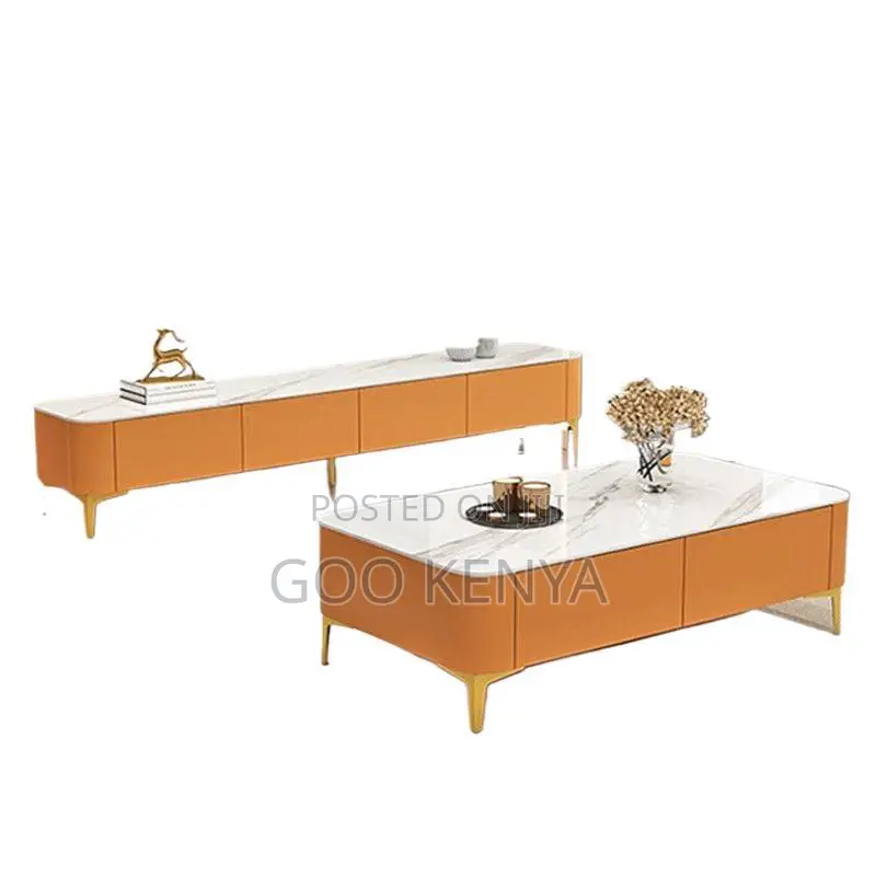 Home Coffee Table and Tv Stand; Marble Coffee Table and Tv Cabinet.