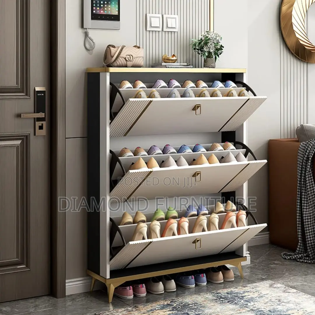 Home Furniture; Modern Shoe Rack With Sleek Space-Saving Design