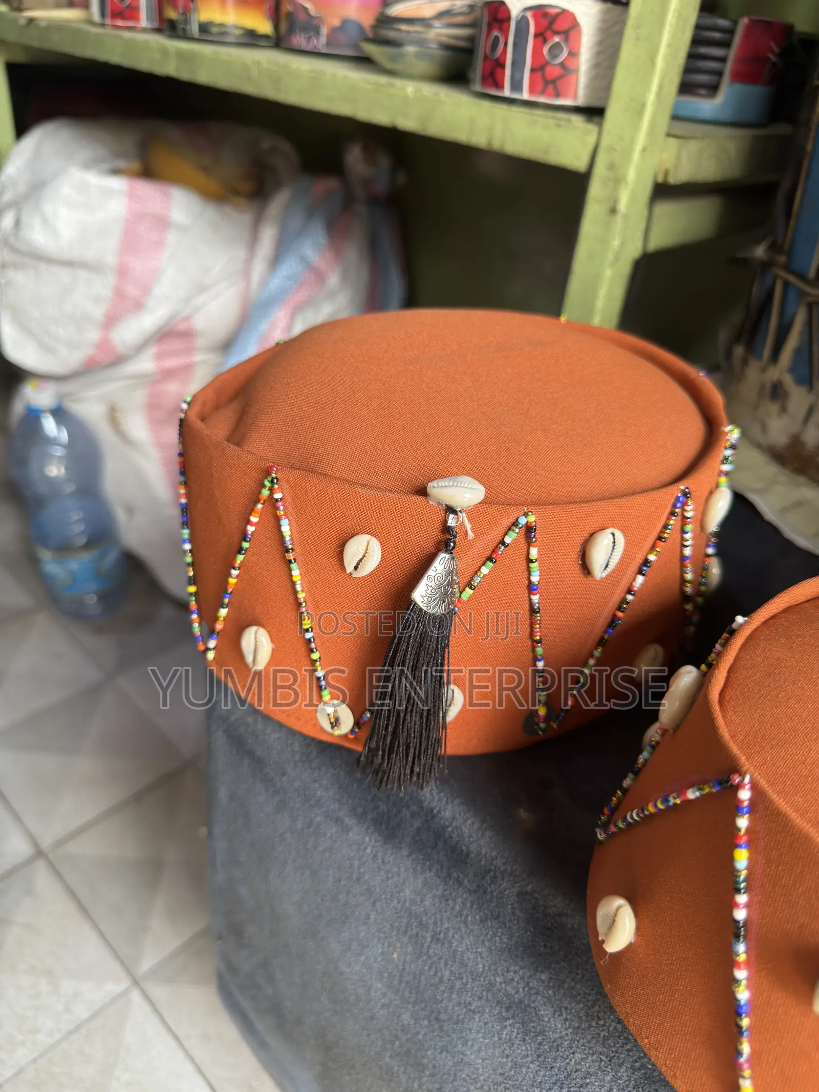 Traditional Color Beaded Oga Hat for Traditional Celebrations