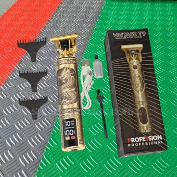 Cordless Vintage T9 Dragon Hair Clipper Trimmer With Led for Grooming