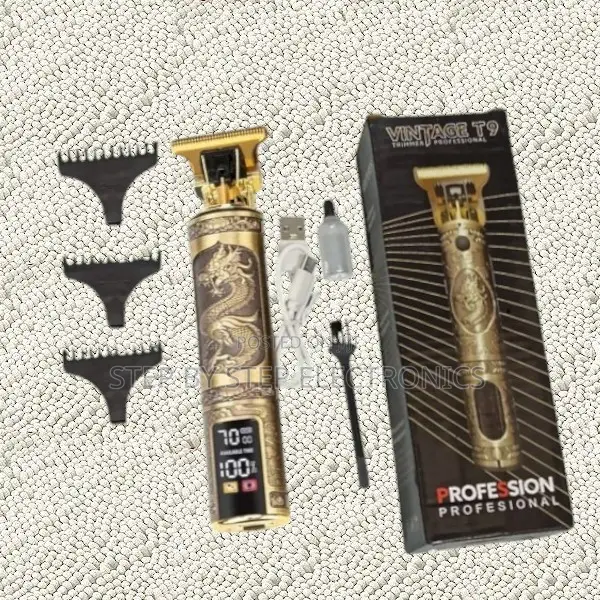 Cordless Rechargeable Vintage T9 Dragon Hair Clipper Trimmer With Led