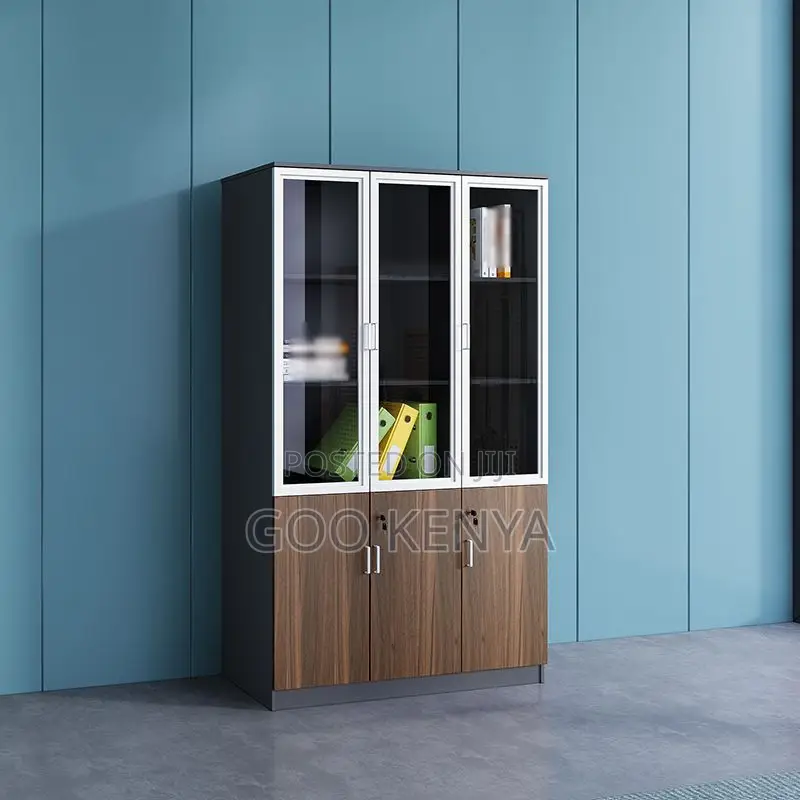 Conference Table ; 3-Door Wooden Office Cabinet