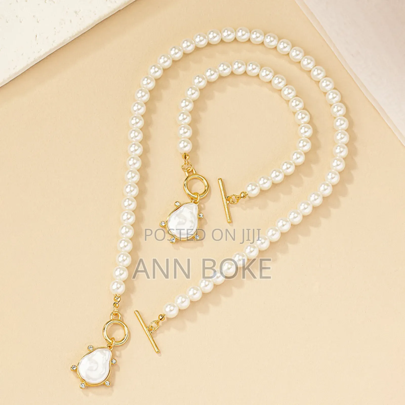 Pearl Jewellery Set High Quality Necklace and Bracelet