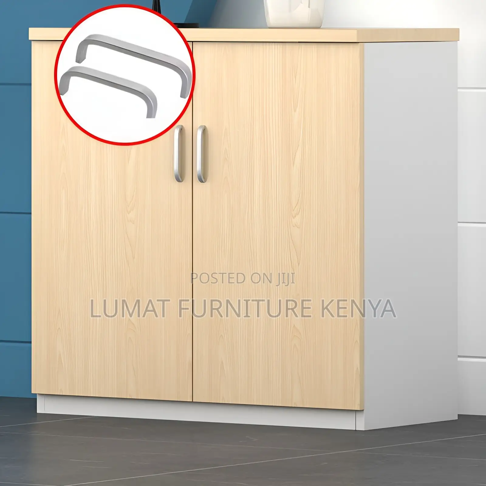 Classic Wooden Office Cupboard – 2-Door Design