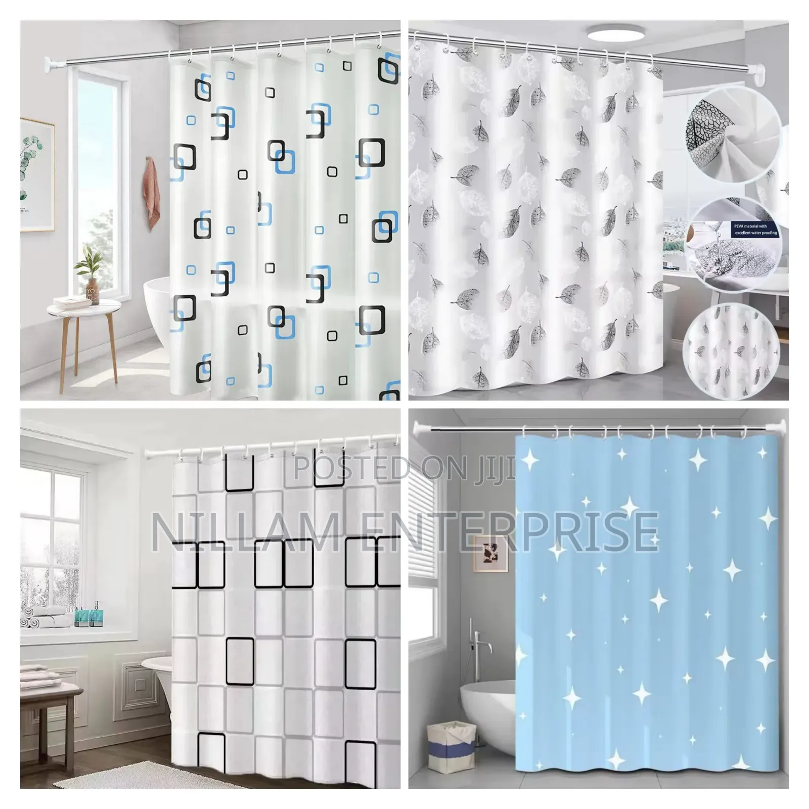 Waterproof Shower Curtains 180x200cm