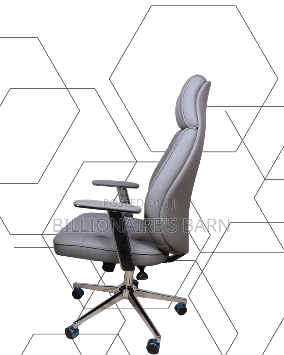Grey Executive Leather Office Chair (Comfy) — Moving Fast