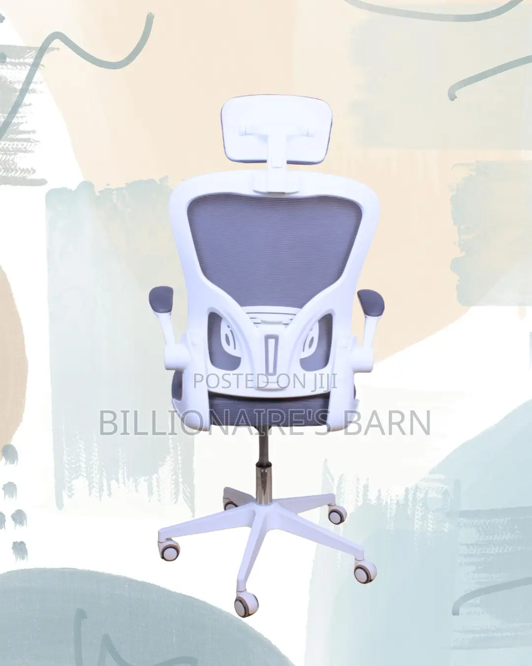 Modern White Ergonomic Office Chair | Nylon Castors