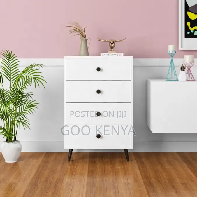 Home Cabinet; Wooden Home Cupboard With 4 Storage Drawers