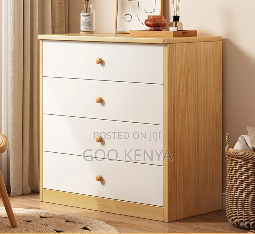 Home Cabinet; Wooden Home Cupboard With 4 Storage Drawers