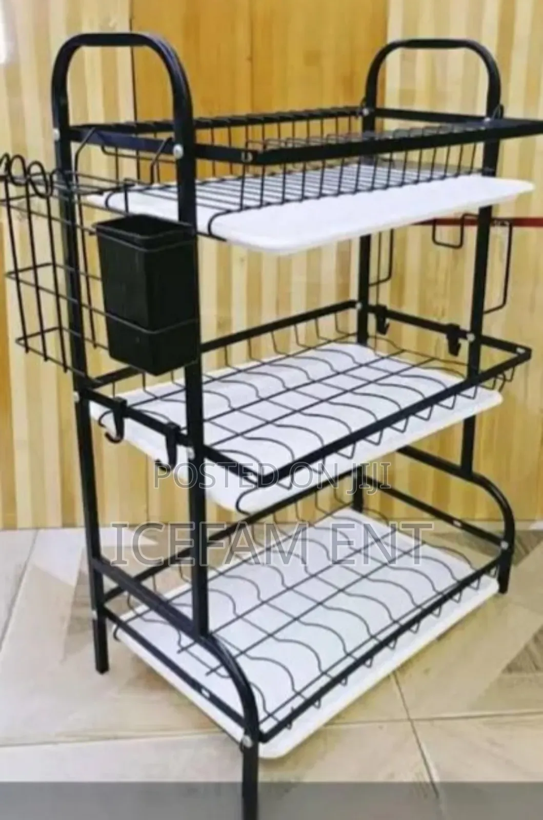 Carbon 3 Tier Dish Rack