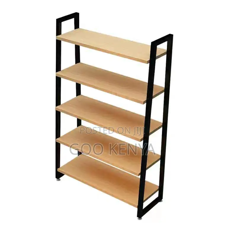 Home Shoe Rack; Wooden Shoe Rack With 5 Open Storage Shelves