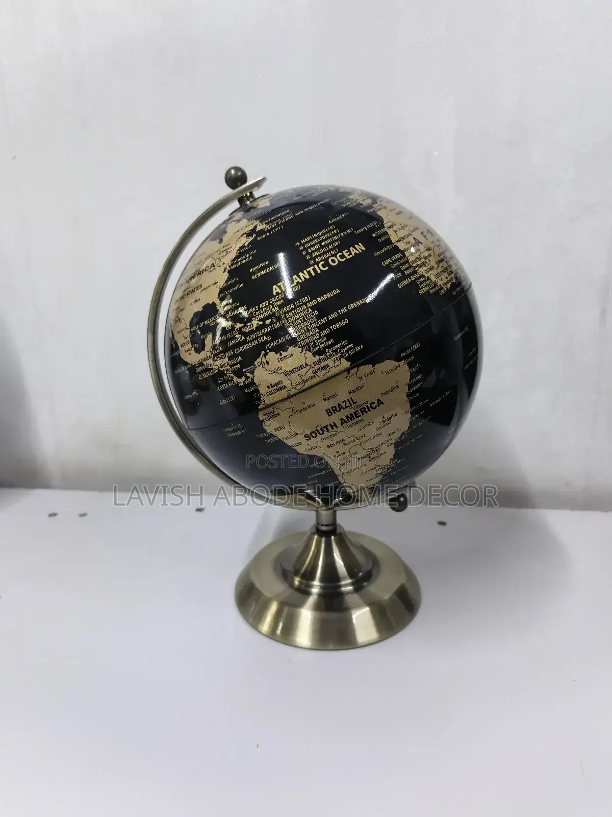 Classic Decorative Globe With Vintage Style Map Details