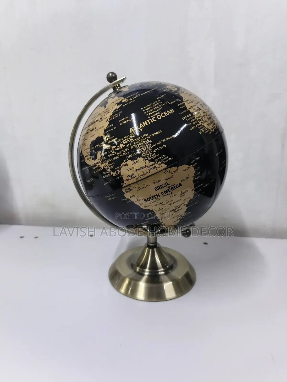 Classic Decorative Globe With Vintage Style Map Details