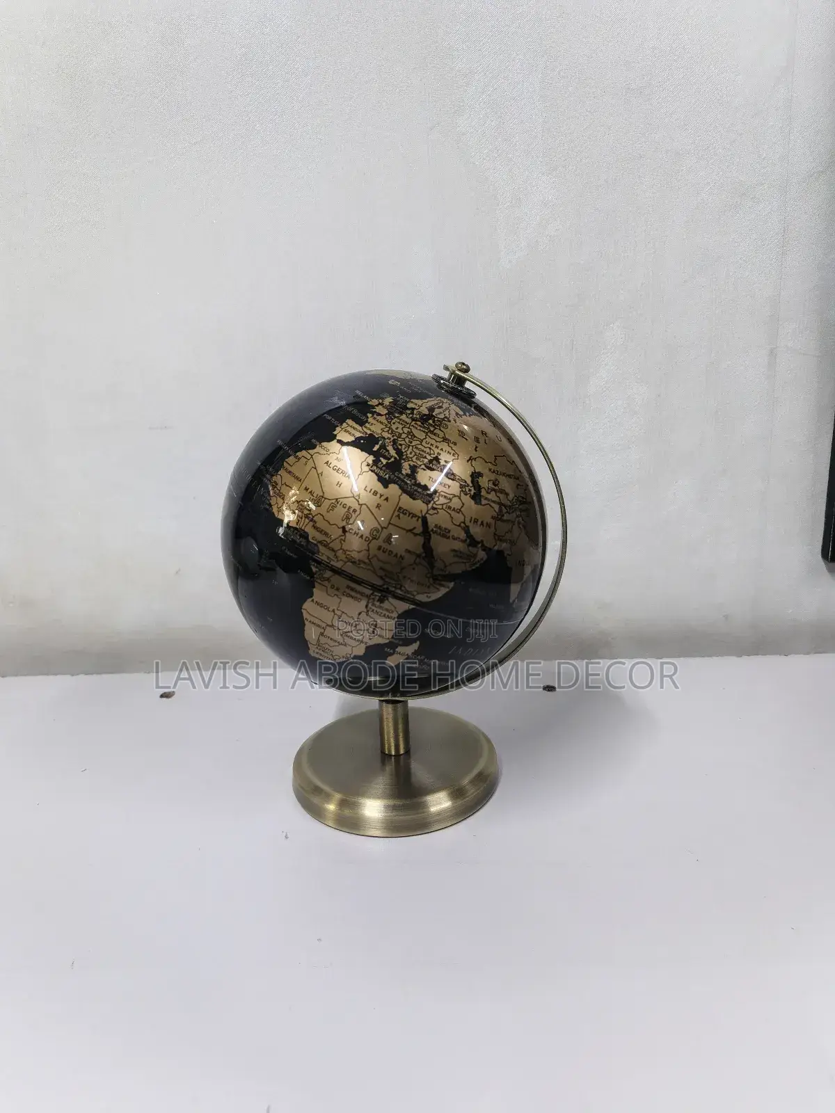 Small Decorative Globe With Antique-Style Map Details