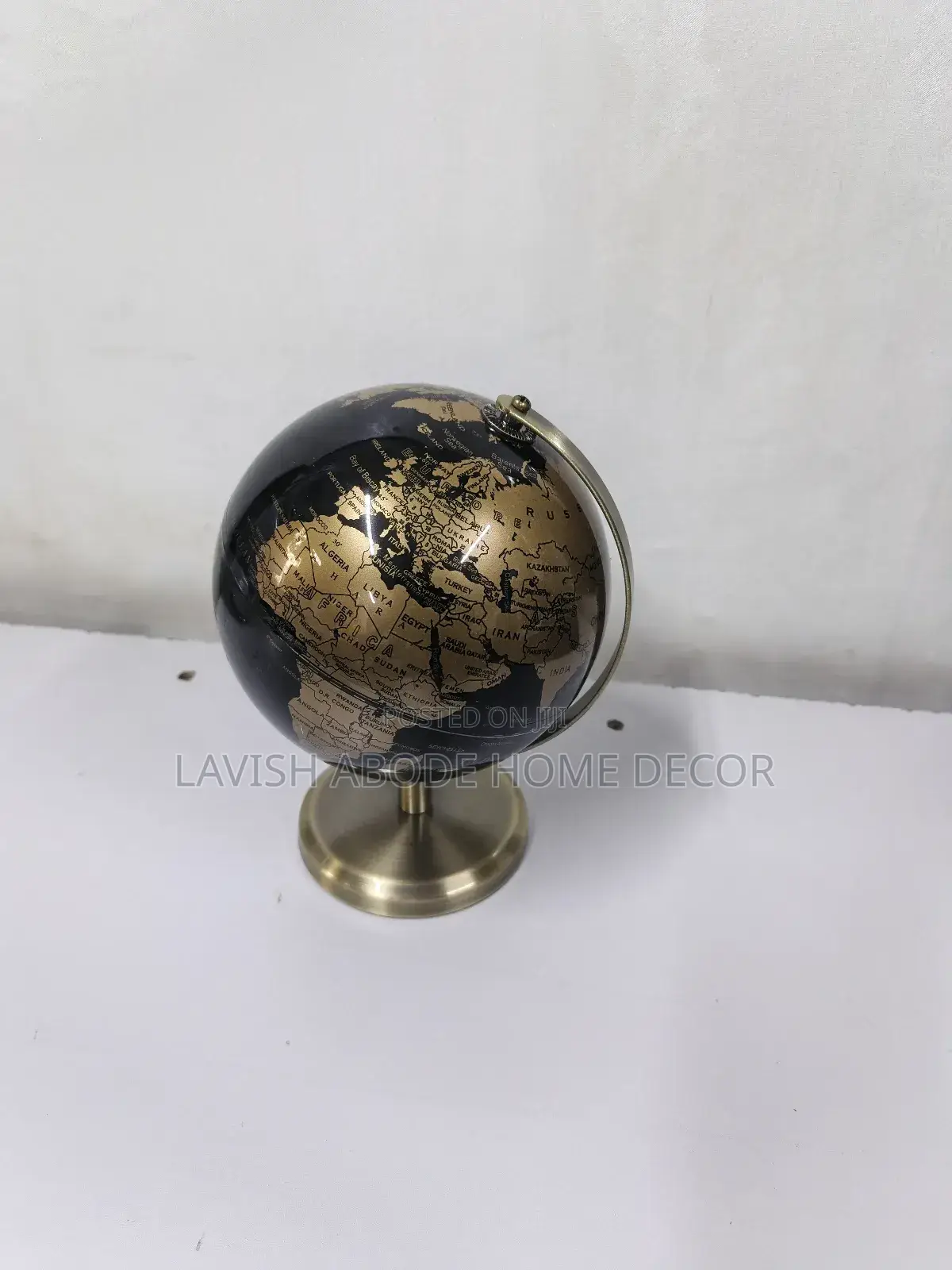 Small Decorative Globe With Antique-Style Map Details
