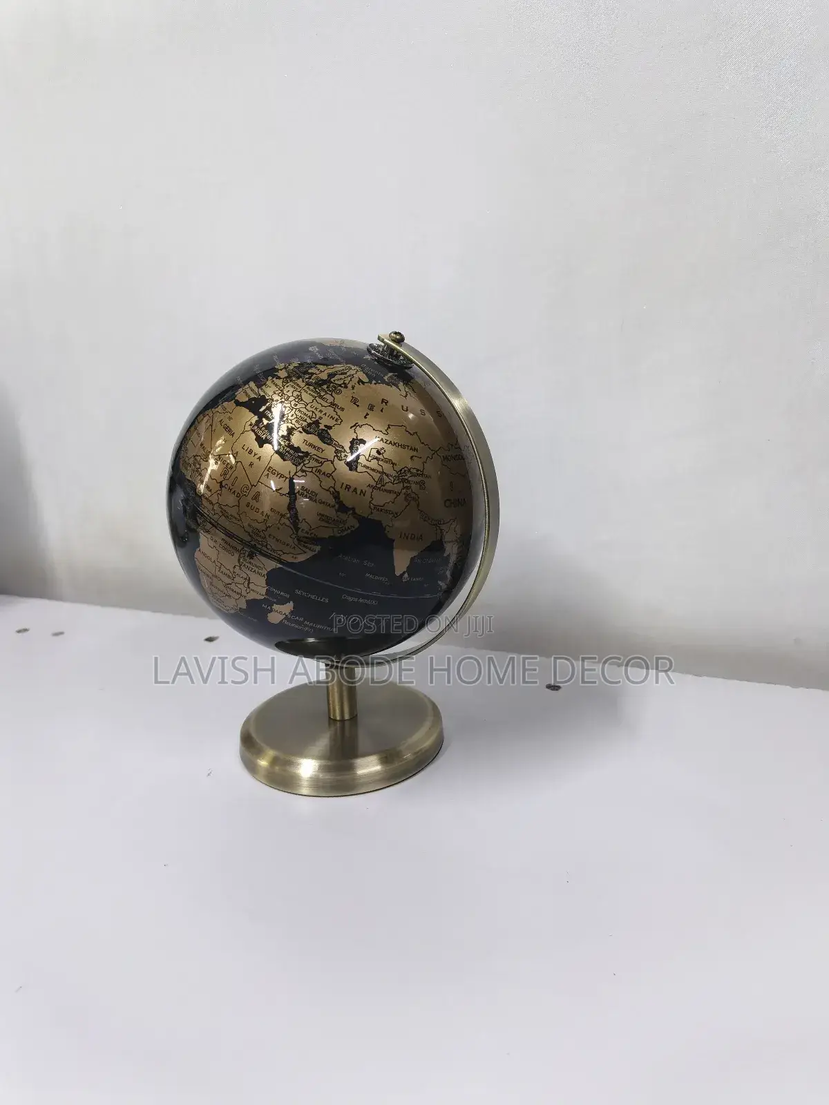 Small Decorative Globe With Antique-Style Map Details
