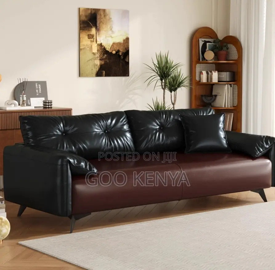 Home Sofa; 3-Seater Home Leather Sofa Seat