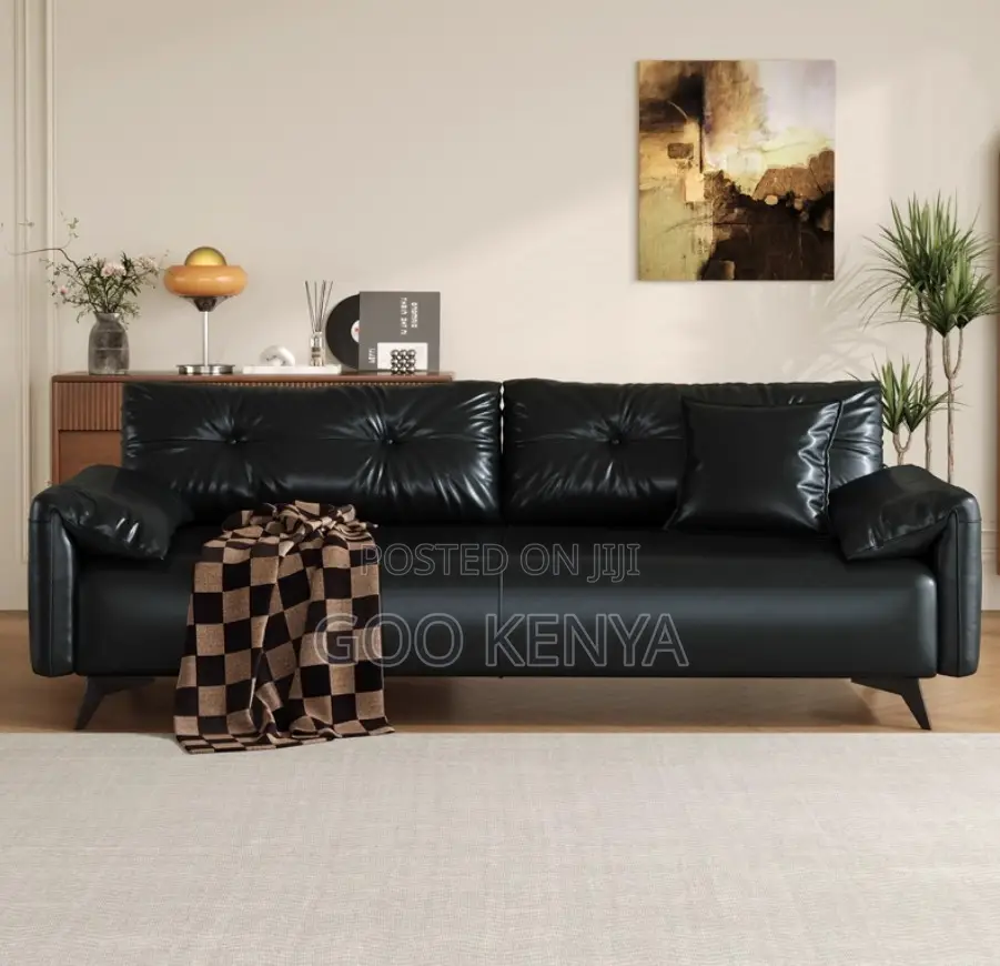 Home Sofa; 3-Seater Home Leather Sofa Seat