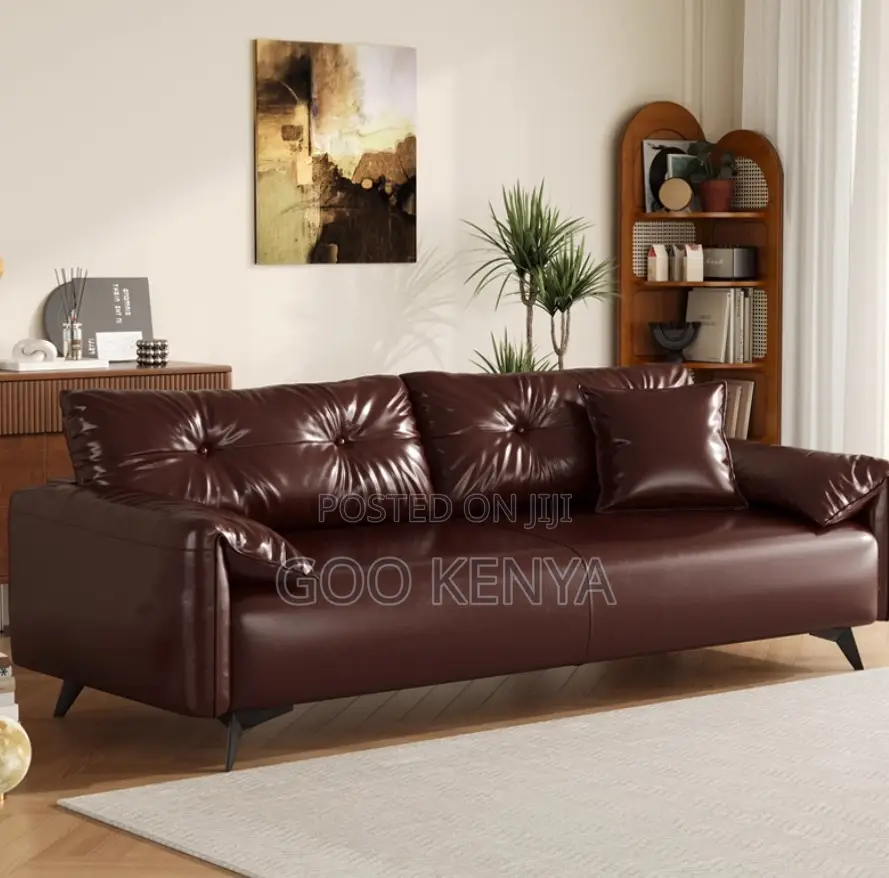 Home Sofa; 3-Seater Home Leather Sofa Seat