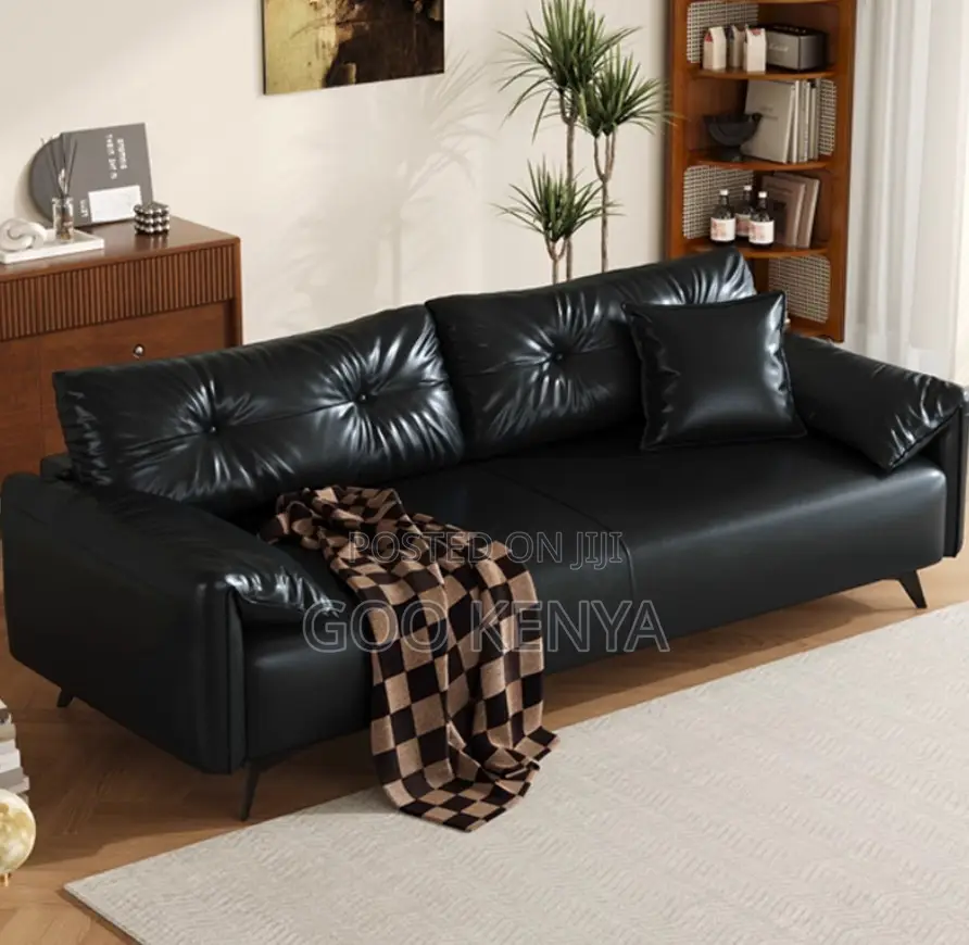 Home Sofa; 3-Seater Home Leather Sofa Seat