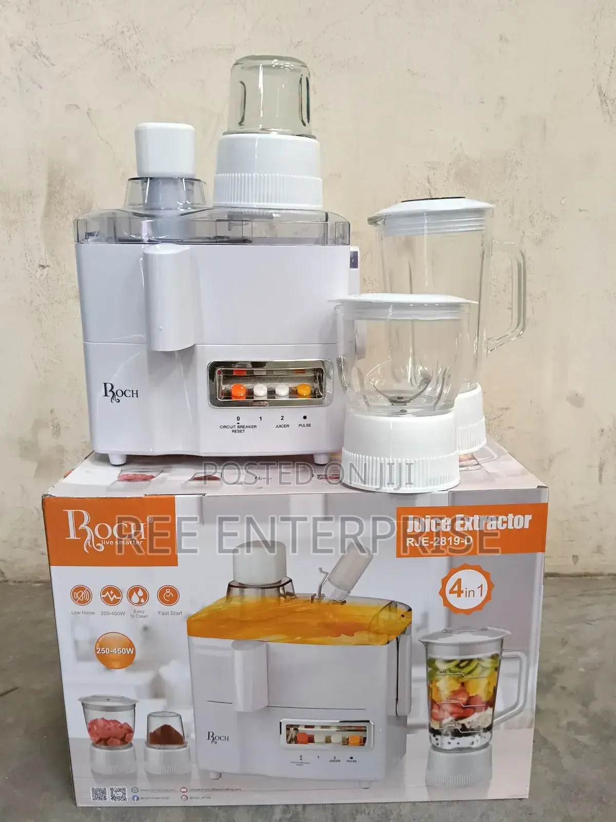 Roch 4 in 1 Juicer -Blender-Grinder and Mill Food Processor