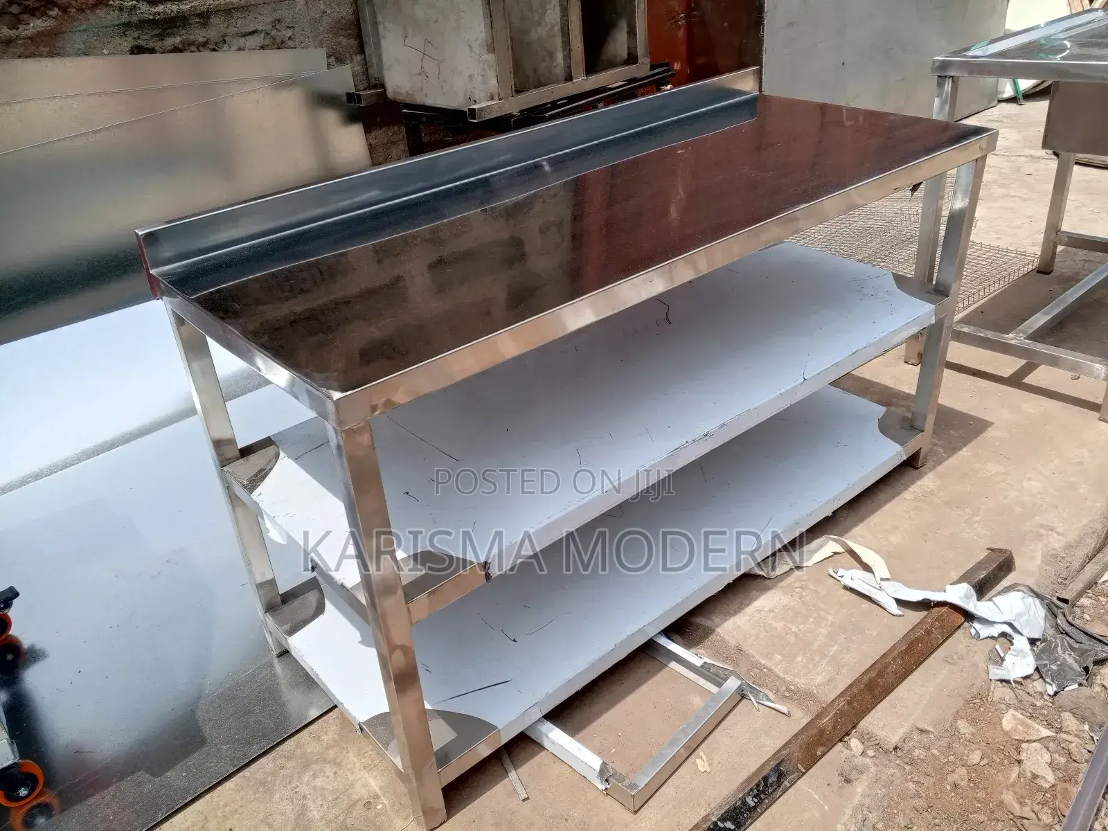 Stainless Steel Working Table With Two Undershelves