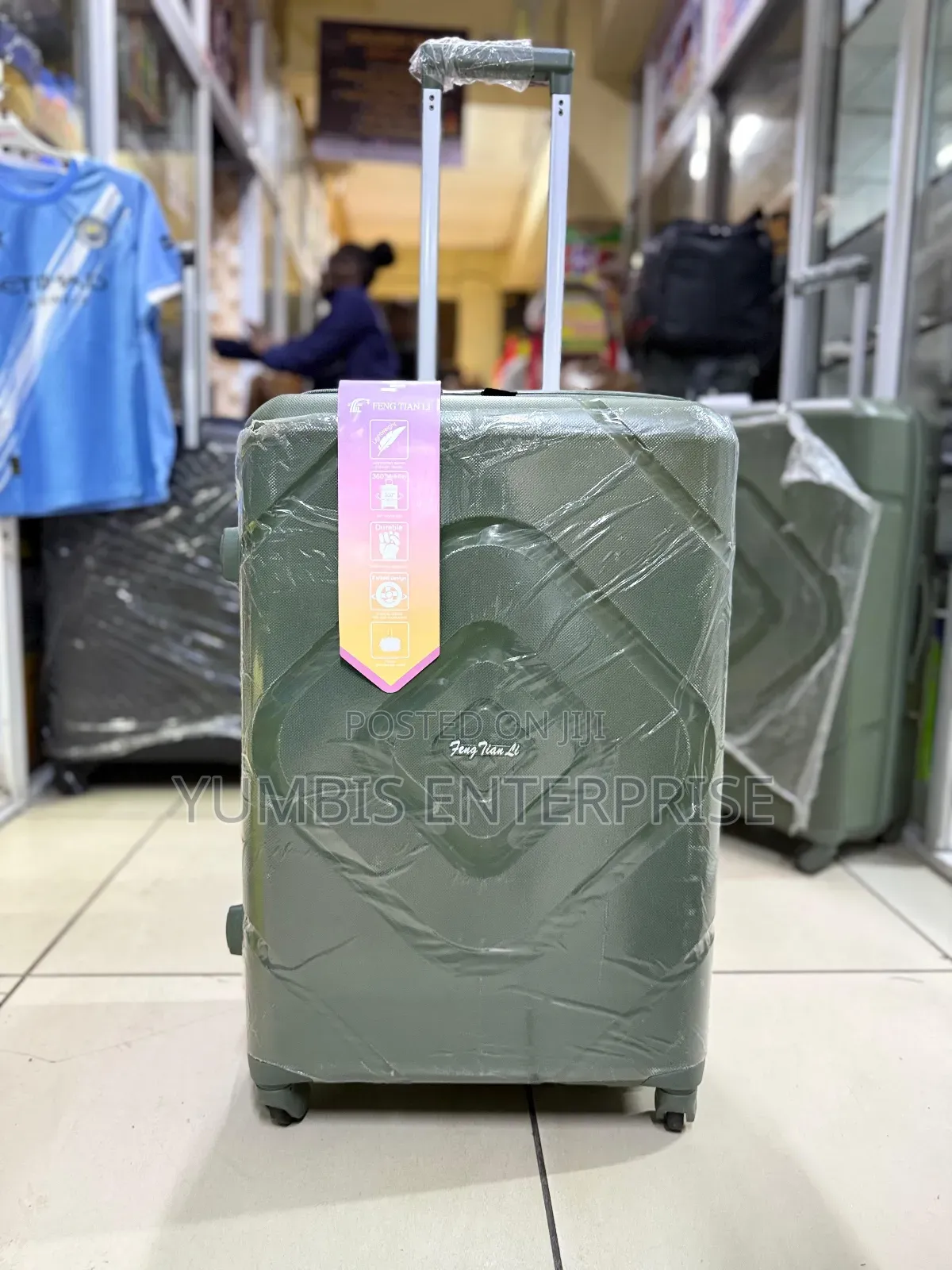 Medium Jungle Green Suitcase Rubber Height 69cm