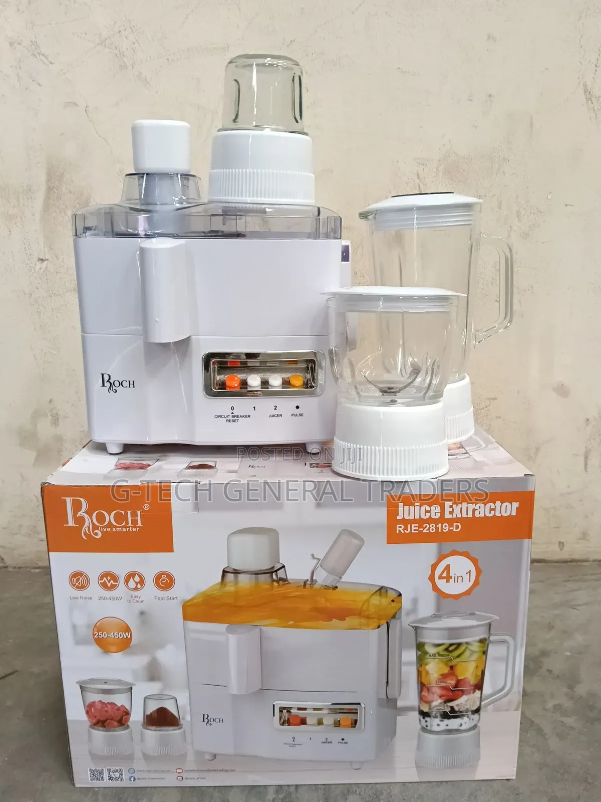 Roch 4 In 1 Juicer -blender-grinder And Mill Food Processor
