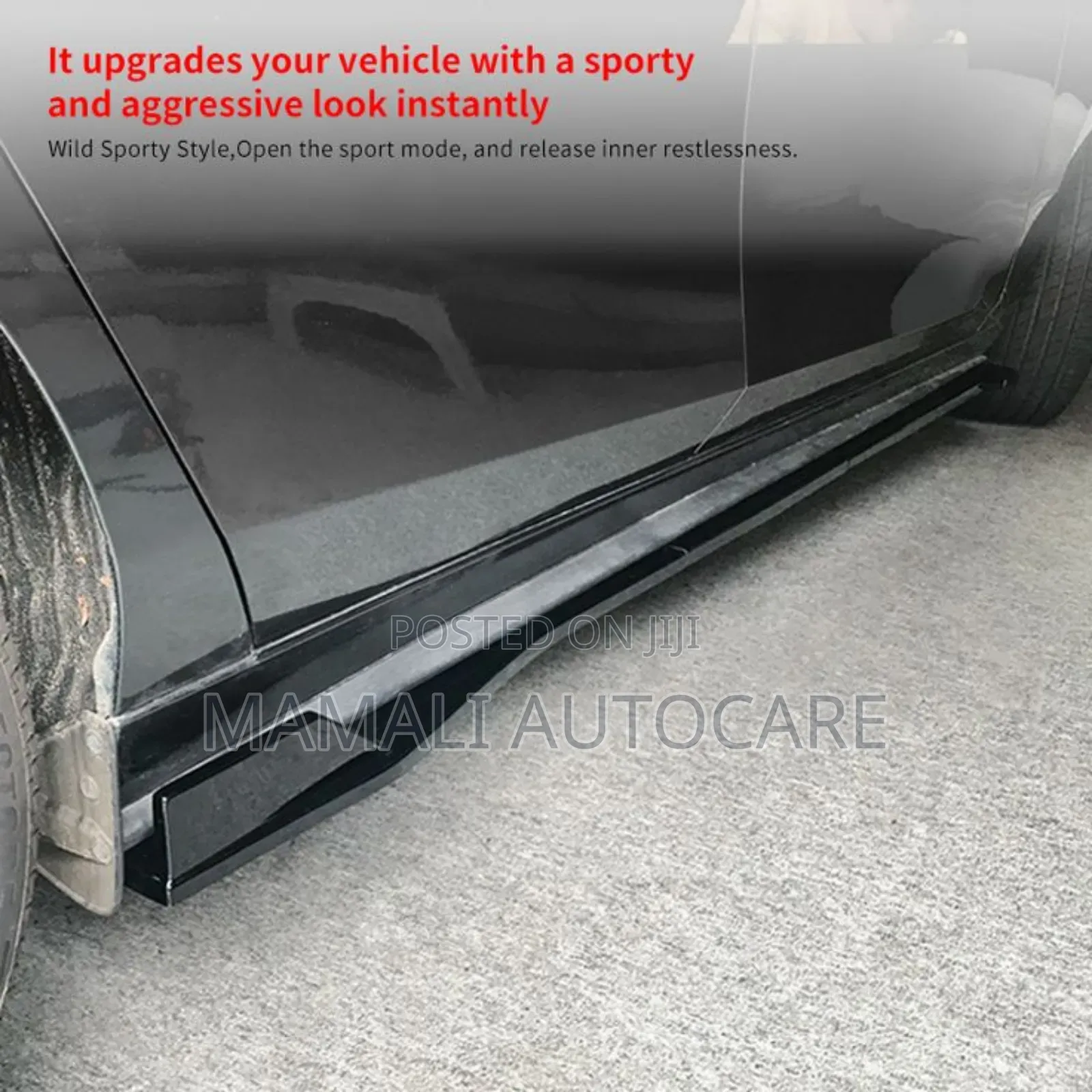 Plain Black Car Side Skirt Rubber Lip Guard Universal Fit
