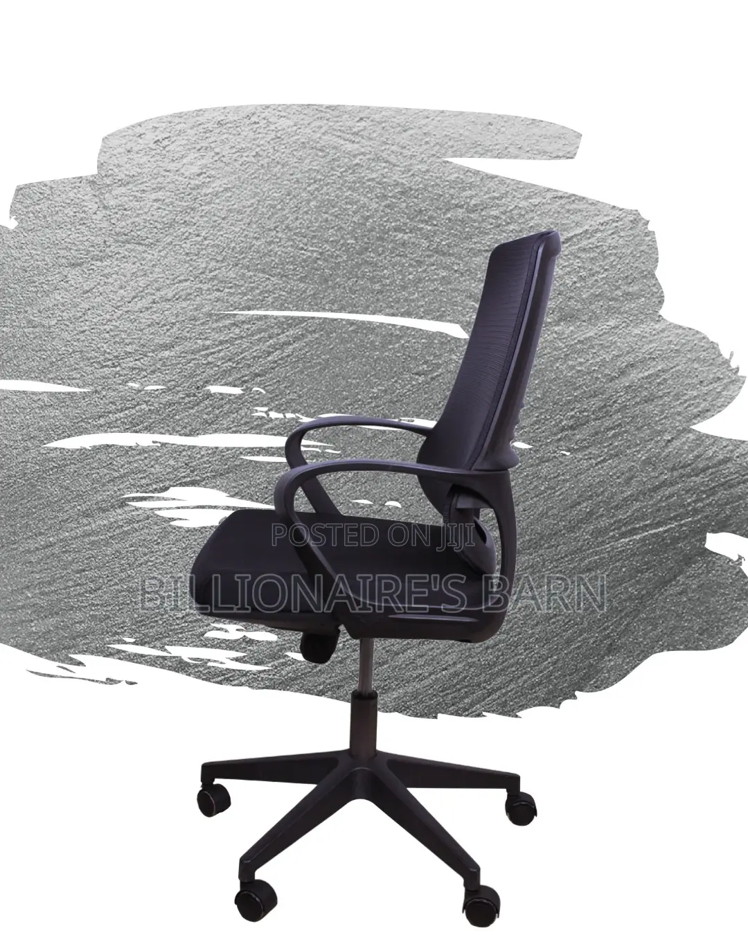 Adjustable Black Ergonomic Mesh Office Chair | Padded Armrests