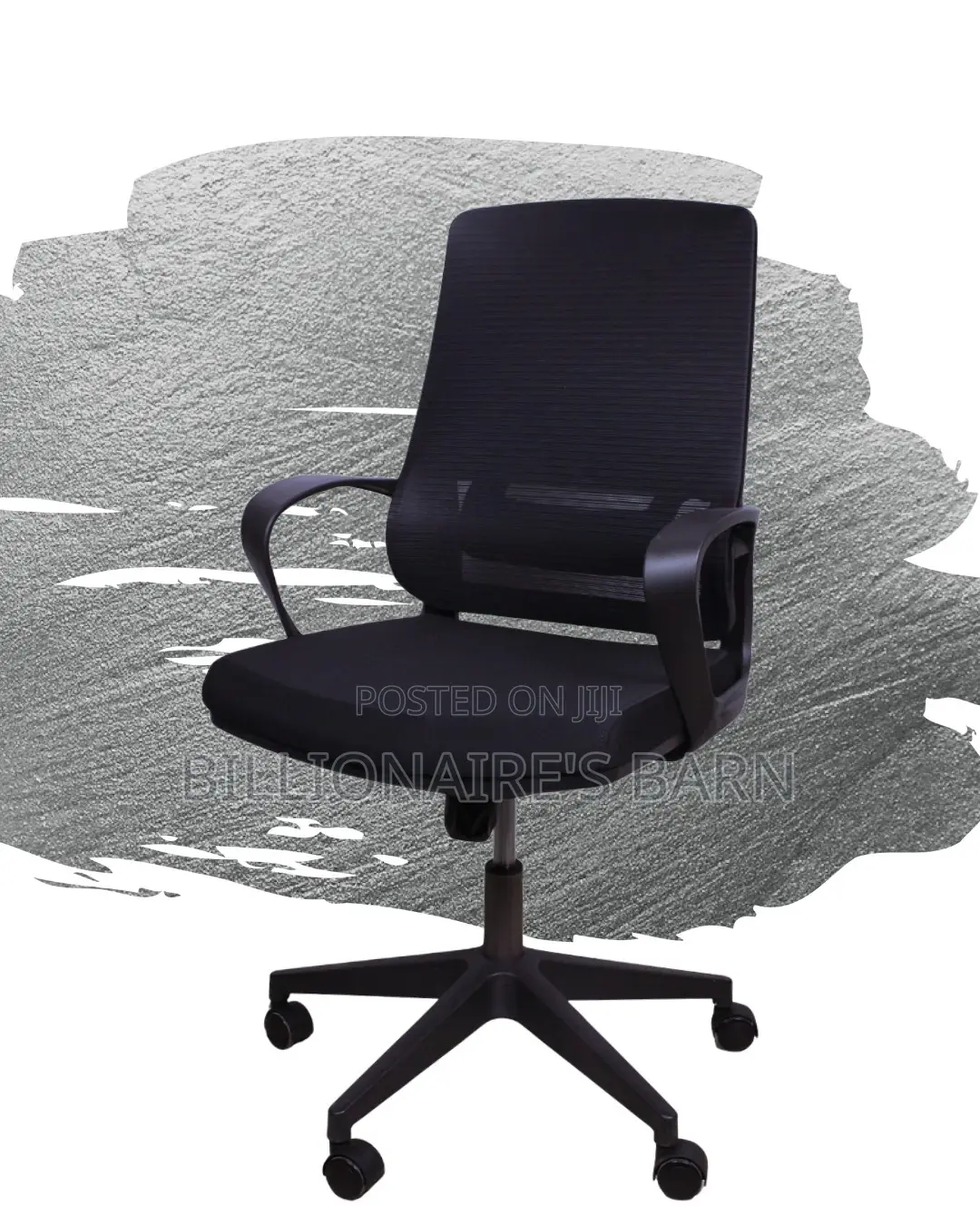 Adjustable Black Ergonomic Mesh Office Chair | Padded Armrests