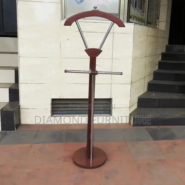 Home/Office Furniture;Classic Mahogany Wooden Freestanding Coat Hanger