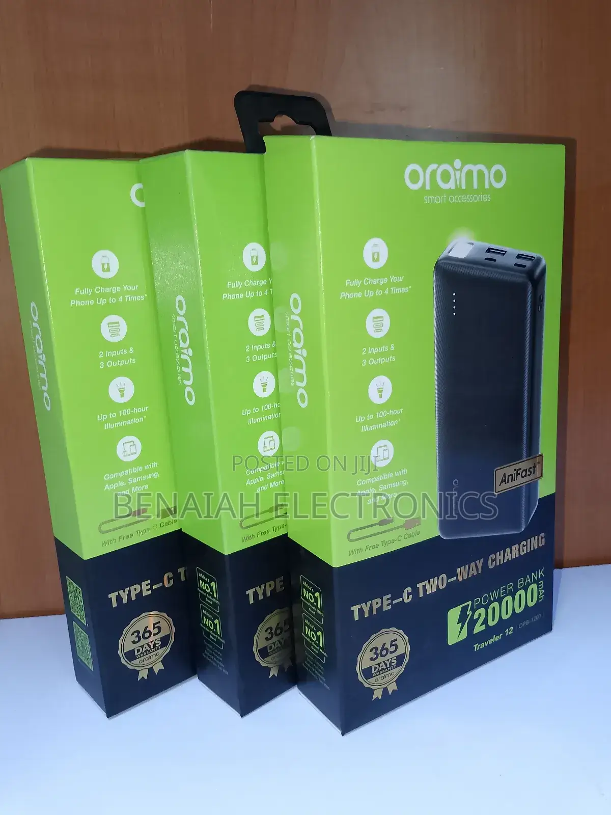 Oraimo Powerbank 20000mah, Good Reliable Powerbank With Free Cable