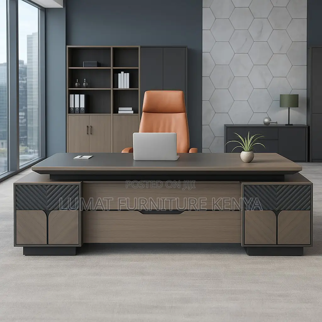 Modern 2400mm Office Work Desk With Storage