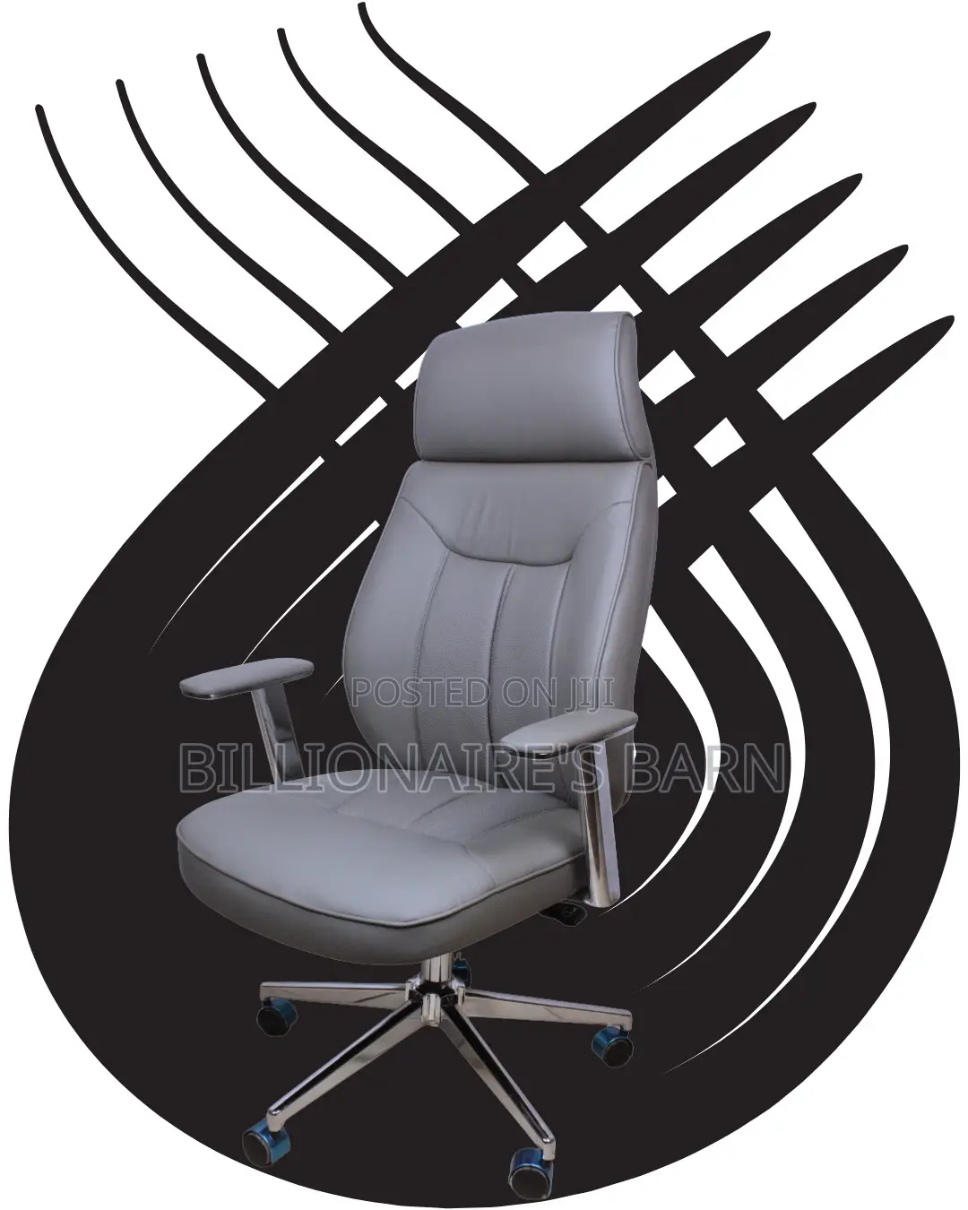 Comfy Grey Executive Leather Office Chair