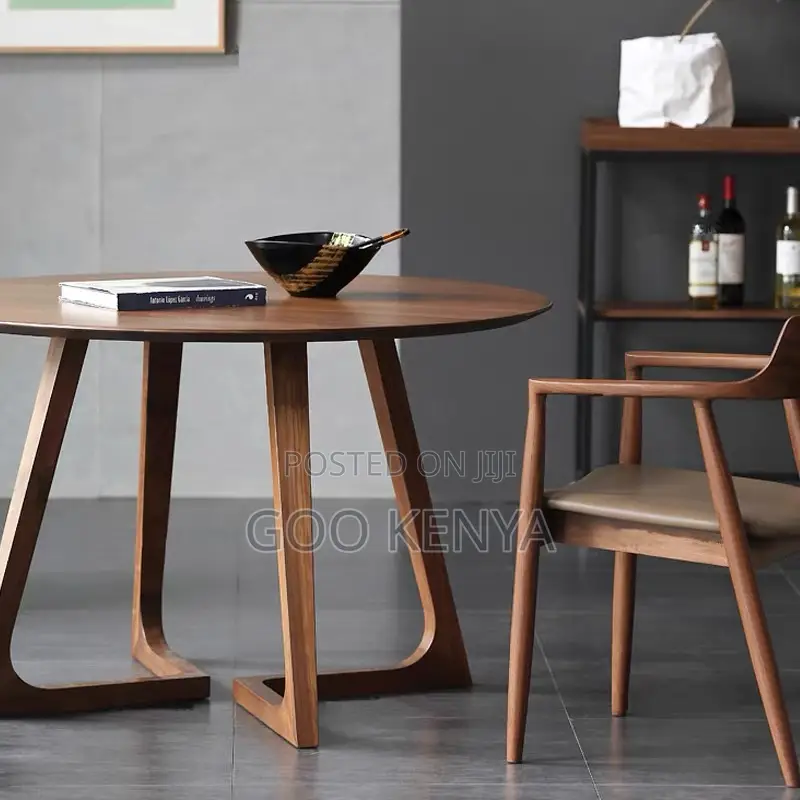 Coffee Table; Modern Wooden Round Coffee Table