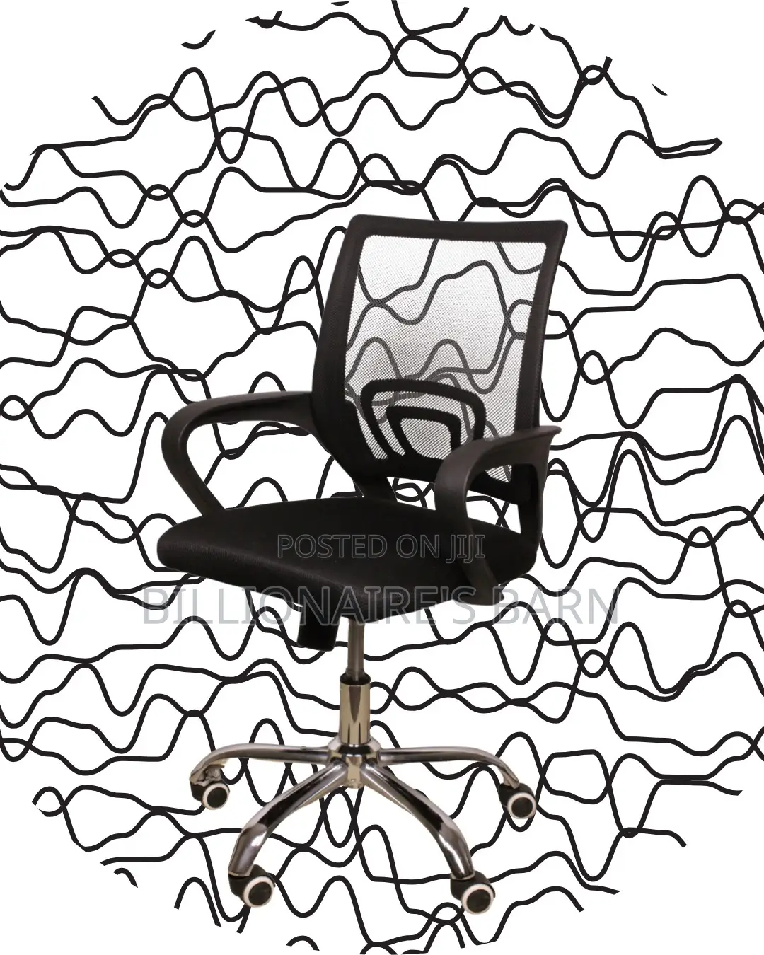 Quiet-Roll Secretarial Mesh Office Chair | Headrest Support