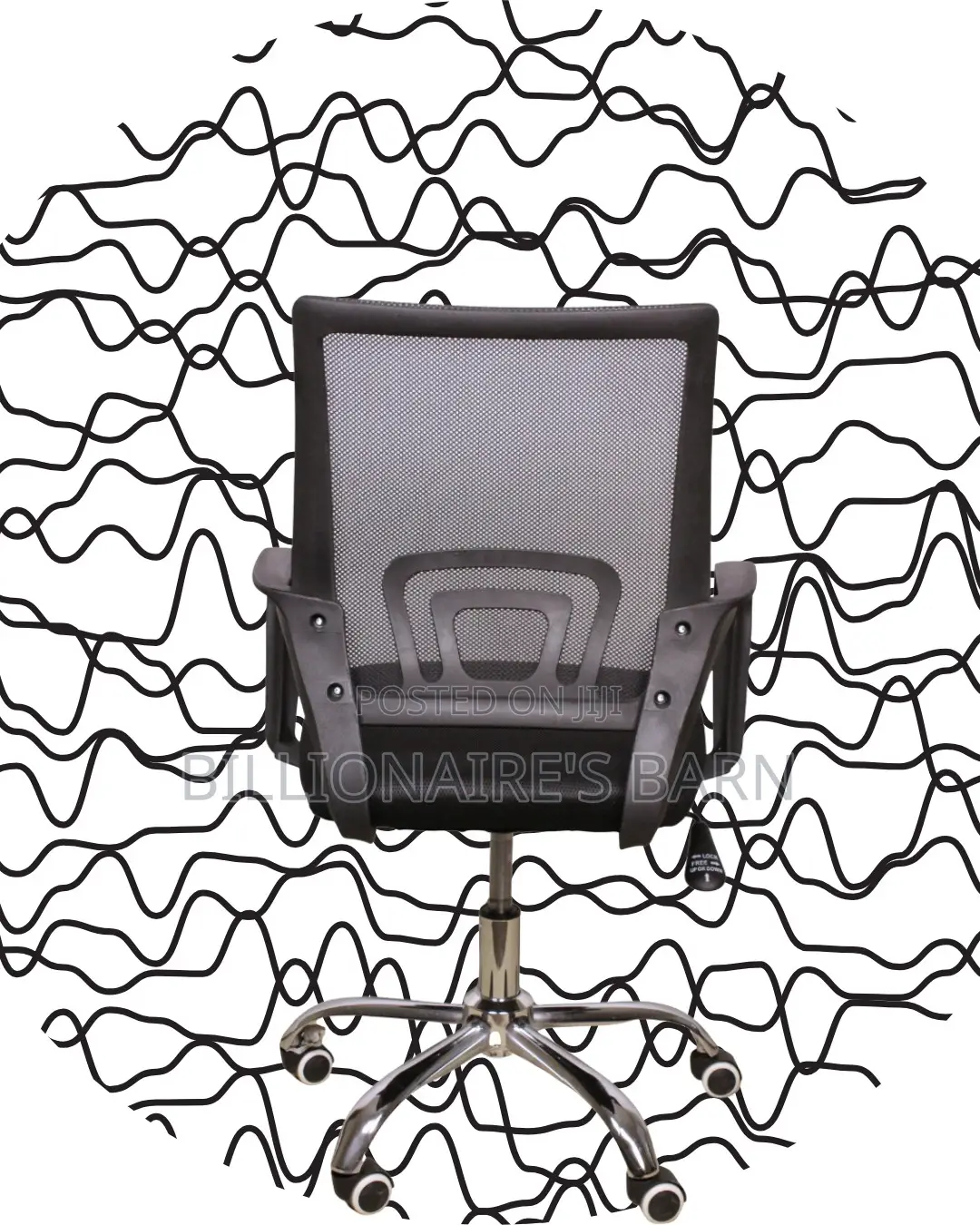 Quiet-Roll Secretarial Mesh Office Chair | Headrest Support