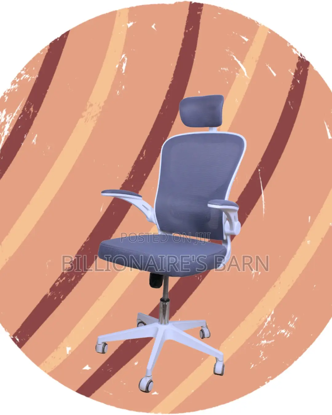 White Ergonomic Office Chair | Orthopedic Padded Armrests