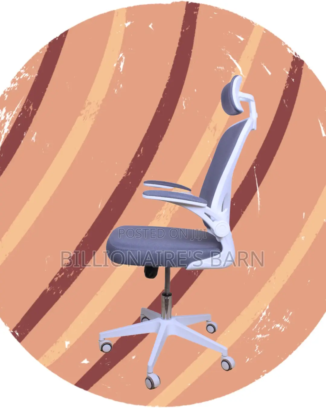 White Ergonomic Office Chair | Orthopedic Padded Armrests
