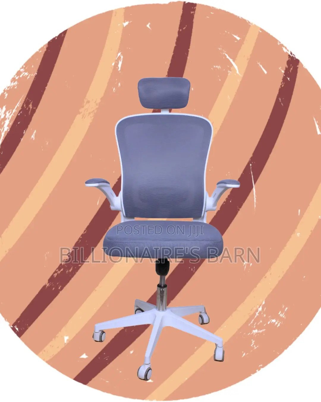 White Ergonomic Office Chair | Orthopedic Padded Armrests